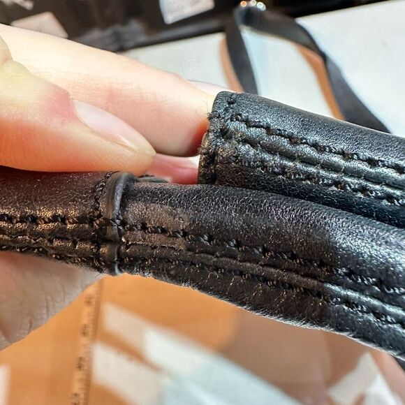 Tory Burch Womens Leather Foldover Crossbody Shoulder Bag Dena Black Size Medium - Picture 6 of 16